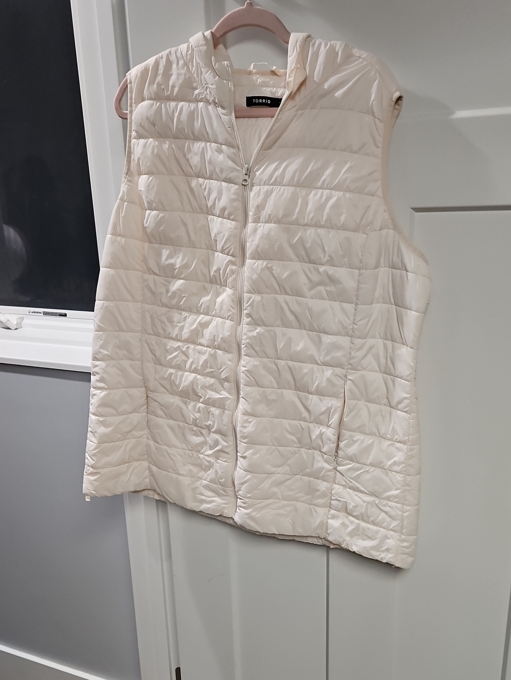 torrid Light Cream Quilted Sleeveless Puffer Vest